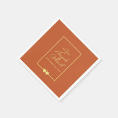 Trouwen Terracotta Goud Servet (Hoek)