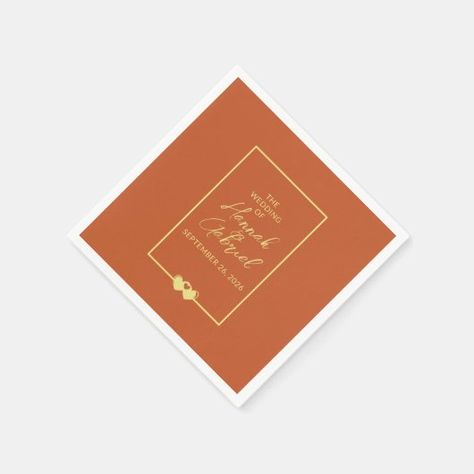 Trouwen Terracotta Goud Servet (Hoek)