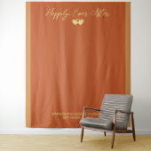 Trouwen Terracotta Gouden Achtergrond Wandkleed (In situ)