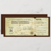 Trouwen  ticketuitnodiging met RSVP ontwerp Kaart (Voorkant / Achterkant)