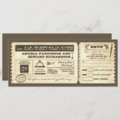 Trouwen  ticketuitnodiging met RSVP ontwerp Kaart (Voorkant / Achterkant)