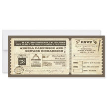 Trouwen  ticketuitnodiging met RSVP ontwerp