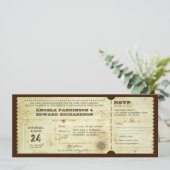 Trouwen  ticketuitnodiging met RSVP ontwerp Kaart (Staand voorkant)