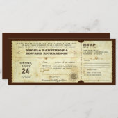 Trouwen  ticketuitnodiging met RSVP ontwerp Kaart (Voorkant / Achterkant)