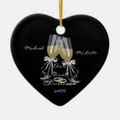 Trouwen Toast ons eerste kerst Ornament (Voorkant)