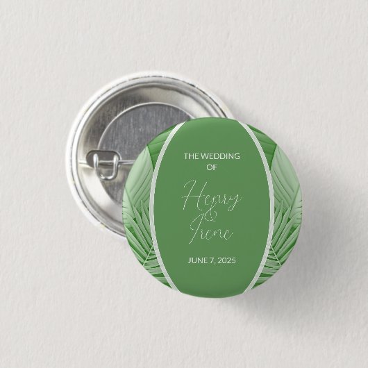 Trouwen Tropische Bruids Buttonnen Ronde Button 3,2 Cm (Voorkant /achterkant)