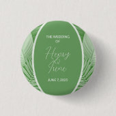 Trouwen Tropische Bruids Buttonnen Ronde Button 3,2 Cm (Voorkant)