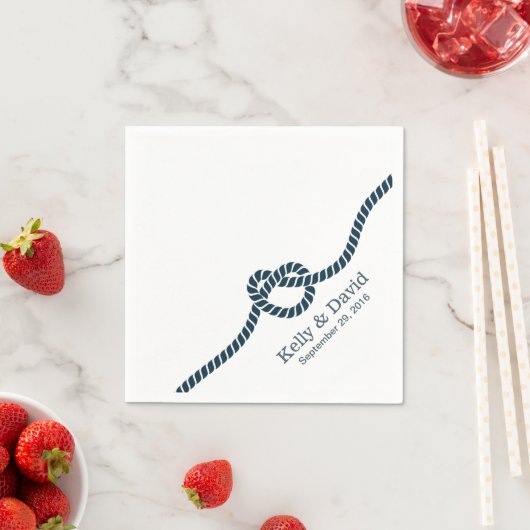 Trouwen Tying The Knot Navy Blue Servetten (Insitu)