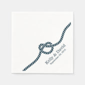 Trouwen Tying The Knot Navy Blue Servetten (Voorkant)