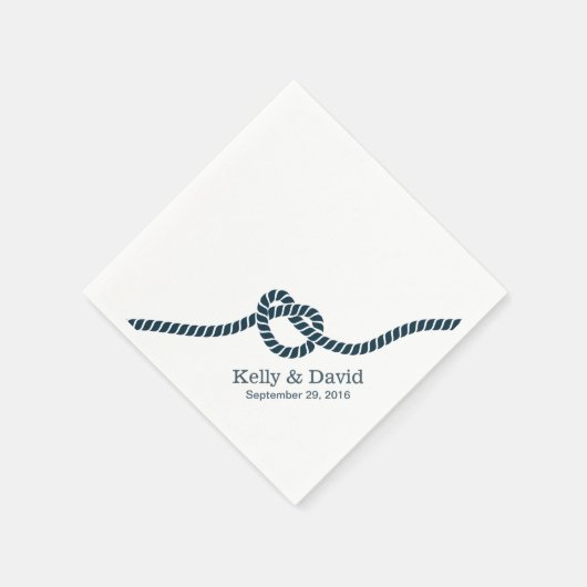 Trouwen Tying The Knot Navy Blue Servetten (Hoek)