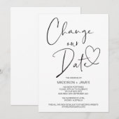 Trouwen uitgesteld bericht, wijzigen van uw trouwd kaart (Voorkant / Achterkant)