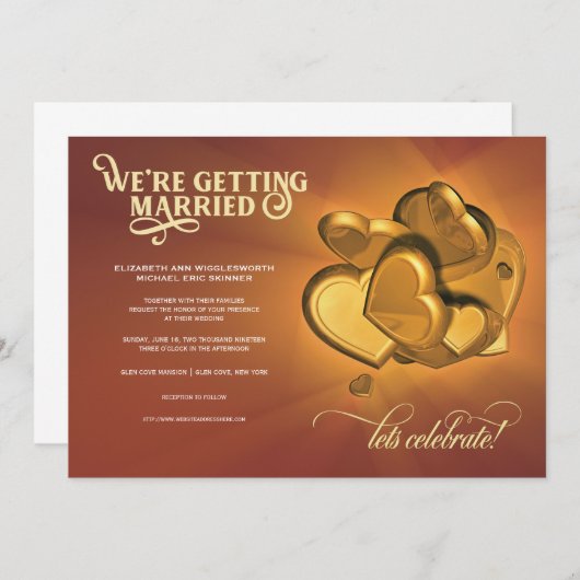 Trouwen Uitnodiging (V3) (Voorkant / Achterkant)