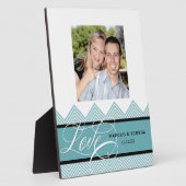 Trouwen verloofd Chic Chevron Modern Gepersonalise Fotoplaat (Zijkant)