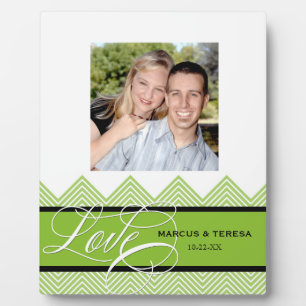 Trouwen verloofd Chic Chevron Modern Gepersonalise Fotoplaat