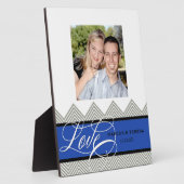 Trouwen verloofd Chic Chevron Modern Gepersonalise Fotoplaat (Zijkant)