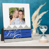 Trouwen verloofd Chic Chevron Modern Gepersonalise Fotoplaat (Zijkant)