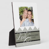 Trouwen verloofd Chic Chevron Modern Gepersonalise Fotoplaat (Zijkant)