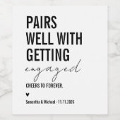 Trouwen Verloofd Wijn Etiket (Enkel label)