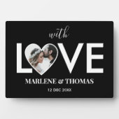 Trouwen Verloving Custom Foto Black Heart Lijst Fotoplaat (voorkant)