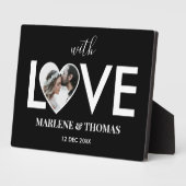 Trouwen Verloving Custom Foto Black Heart Lijst Fotoplaat (Zijkant)