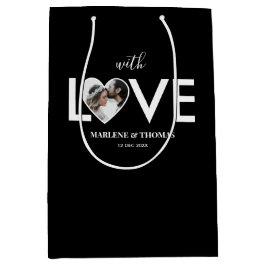 Trouwen Verloving Custom Foto Black Heart Lijst Medium Cadeauzakje