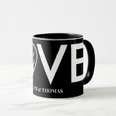 Trouwen Verloving Custom Foto Black Heart Lijst Mok (Voorkant rechts)