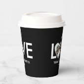 Trouwen Verloving Custom Foto Black Heart Lijst Papieren Bekers (Links)