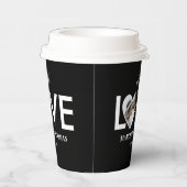 Trouwen Verloving Custom Foto Black Heart Lijst Papieren Bekers (Rechts)