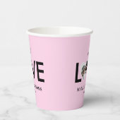 Trouwen Verloving Custom Foto Roze Hart Lijst Papieren Bekers (Links)