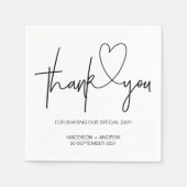 Trouwen Verloving Dank u tafel servet set (Voorkant)