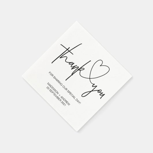 Trouwen Verloving Dank u tafel servet set (Hoek)