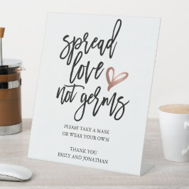 Trouwen Verspreid Liefde Geen Kiemen Neem Een Mask Reclamebord Met Voetstuk
