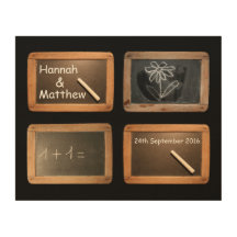 Trouwen verwisselbare Chalkboards Hout Canvas