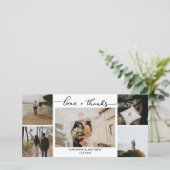 Trouwen Vijf foto's Liefde en Bedankt Script (Staand voorkant)