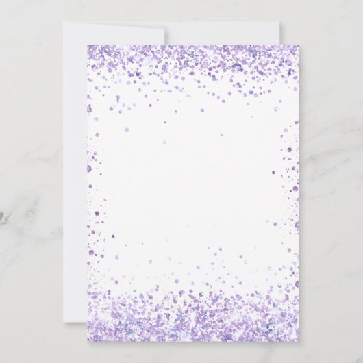 Trouwen violet script wit elegant kaart (Achterkant)