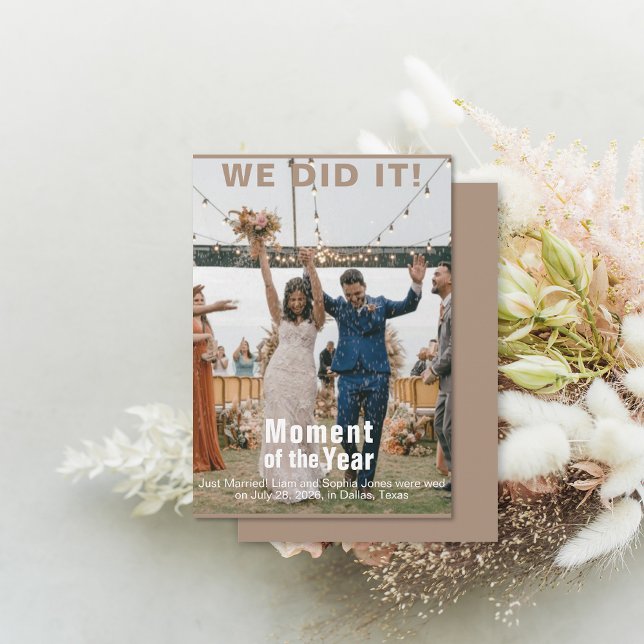 Trouwen Voeg foto toe Fun Magazine Hoesje Kaart (Wedding Add Photo Fun Magazine Cover Announcement Card (front and back))