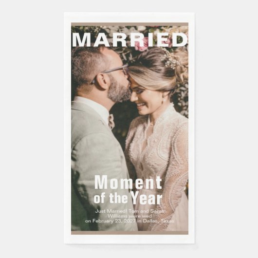 Trouwen Voeg foto toe Papier servet (Voorkant)