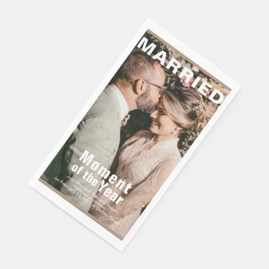 Trouwen Voeg foto toe Papier servet (Hoek)