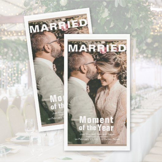 Trouwen Voeg foto toe Papier servet