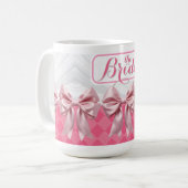 Trouwen Vrijgezellenfeest Roze Bogen Coquette Mok (Voorkant links)