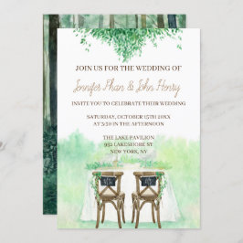 Trouwen Waterverf met een rustieke stijl Kaart
