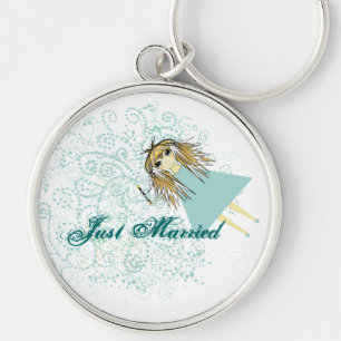 Trouwen, weg met auto Sleutelhangers