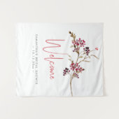 Trouwen Welkom Teken Waterverf Rustieke Bessen Wandkleed (Voorkant (horizontaal))