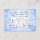 Trouwen Wens Goed Blauw Winter Wonderland Informatiekaartje (Achterkant)