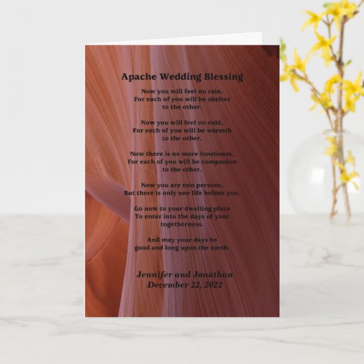 Trouwen Wenskaart Apache Zegening Voel geen regen Kaart (Gele Bloem)