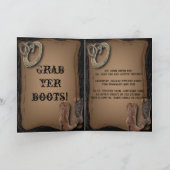 Trouwen western cowboylaarzen bruiloft bedankkaart (Binnen)