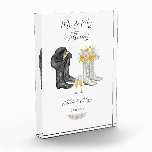 Trouwen Westerne laarzen Fotoblokken (Links)