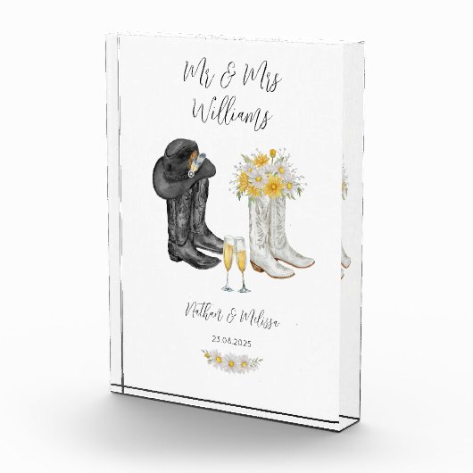 Trouwen Westerne laarzen Fotoblokken (Rechts)