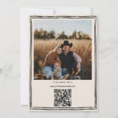 Trouwen Westerse Foto QR-code Huwelijk Kaart (Achterkant)