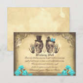 Trouwen Wishing Well Skull  kaarten (Voorkant / Achterkant)